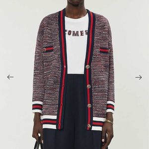 Sandro Dyna tweed-effect woven cardigan size 3